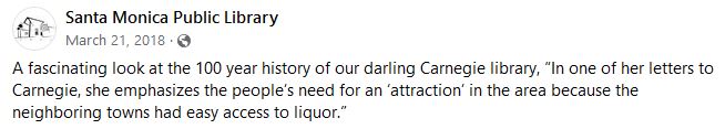 The Santa Monica Library in response via Facebook.